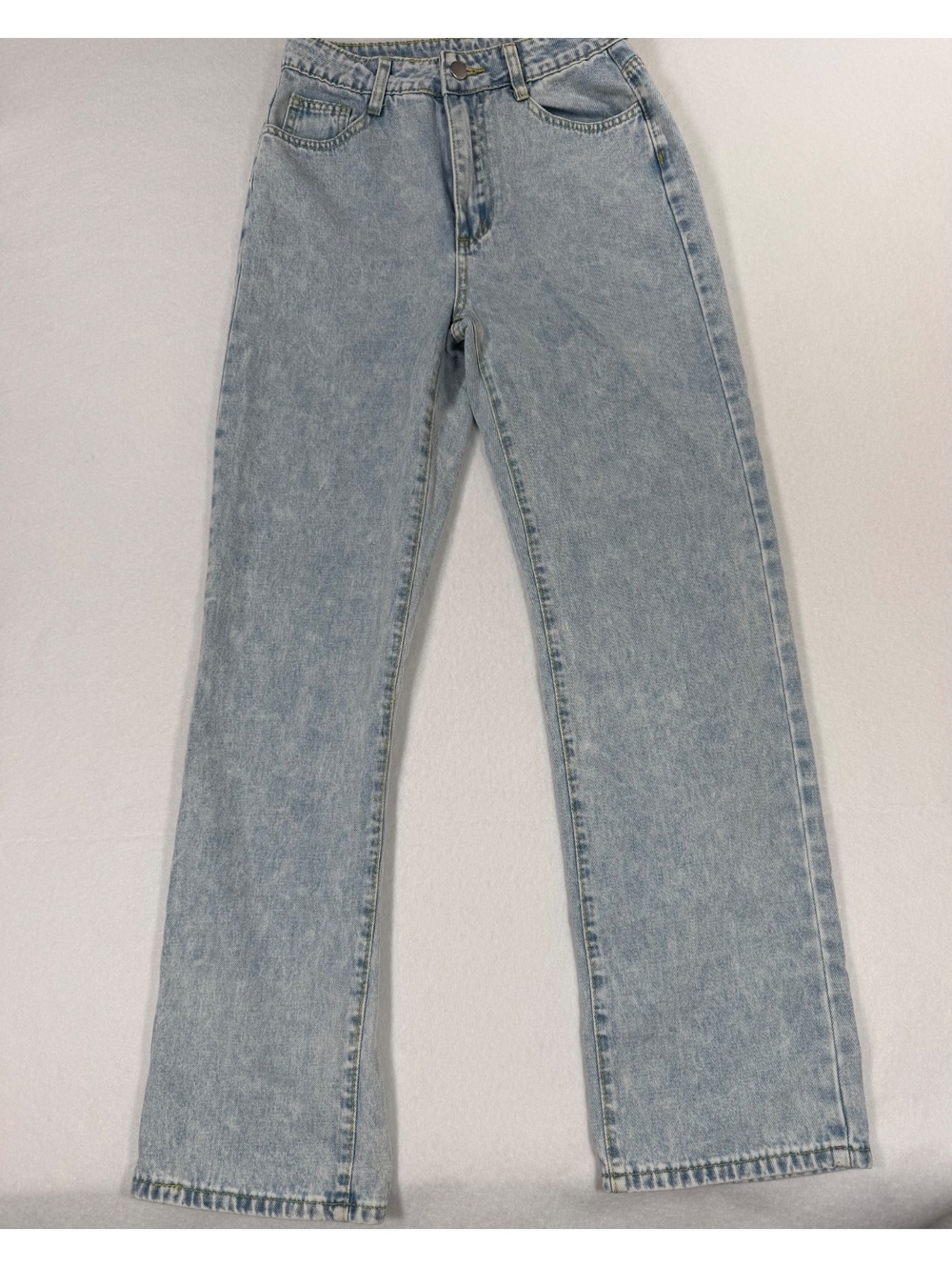 Women's Light Wash High Rise Straight/Wide Leg Denim Jeans Size XS